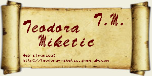 Teodora Miketić vizit kartica